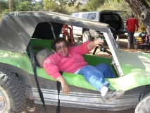 Skeeter getting out of buggy