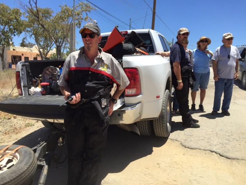 standing by for the hand off of the car