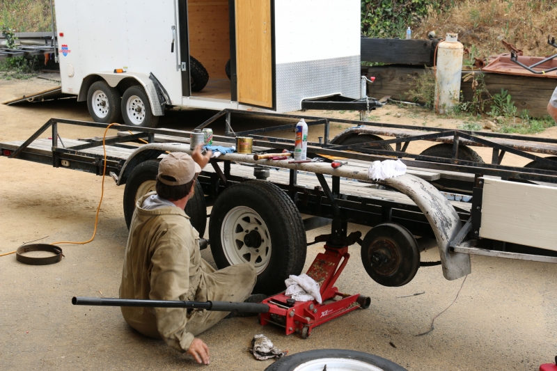 Getting the Meyers trailer ready for the trip