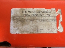 Original Inspection Tag Under the Spine